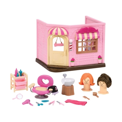 Комплект за игра Battat - Li′l Woodzeez, Фризьорски салон