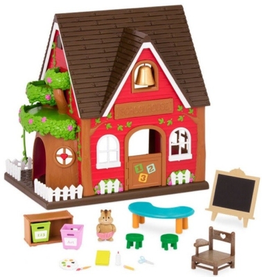 Игрален комплект Battat - Li′l Woodzeez, Училище