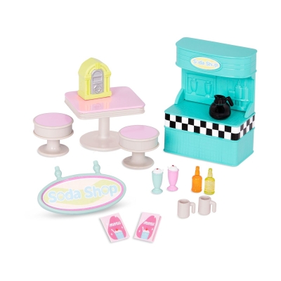 Комплект за игра Battat - Li′l Woodzeez, Магазин за напитки