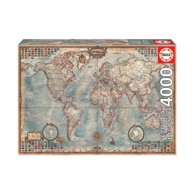 Пъзел Educa - Историческа карта на света, 4000 части