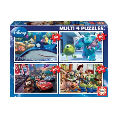 Пъзел 4 в 1 Educa - Пиксар
