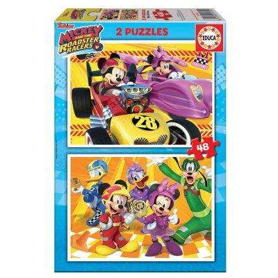Детски пъзел Educa - Мики и приятели, 2 х 48 части