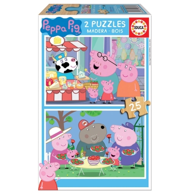 Детски пъзел Educa  - Пепа Пиг, 2 х 25 части
