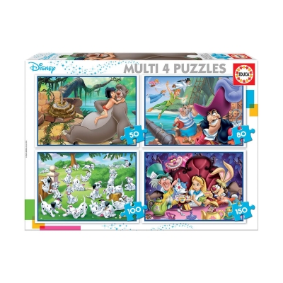 Детски пъзел 4 в 1 Educa - Дисни