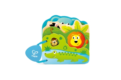 Бебешка дървена книжка Hape - Диви животни