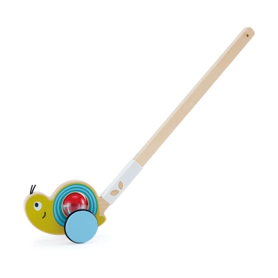 Дървена играчка за бутане Hape - Охлюв