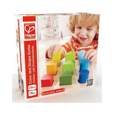 Дървен комплект Hape - Геометрични фигурки