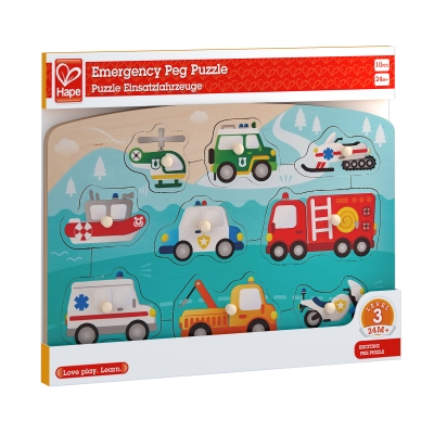 Дървен пъзел Hape - Спешна помощ, 10 части