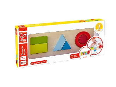 Дървен пъзел Hape - Геометрични форми, 7 части