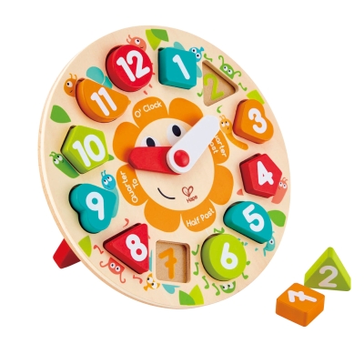 Дървен пъзел Hape - Часовник