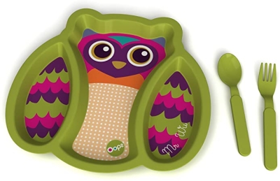 Комплект за хранене Oops - Бухал, 3 части