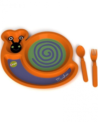 Комплект за хранене Oops - Охлюв, 3 части