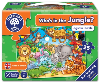 Детски пъзел Orchard Toys - Кой живее в джунглата, 25 части