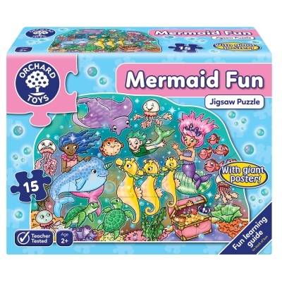 Детски пъзел Orchard Toys - Забавление с русалки, 15 части