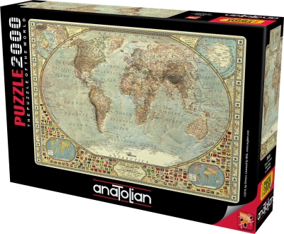 Пъзел Anatolian - Световна карта, 2000 части