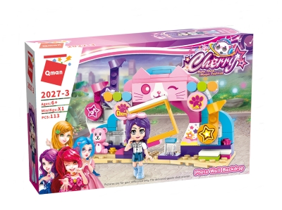 Конструктор Qman - Cherry, Снимка на фона на стена, 113 части