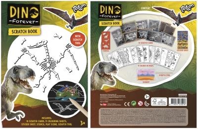 Творчески комплект Totum - Динозаври, Скречбук