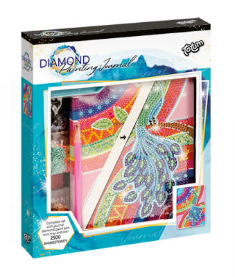 Творчески комплект Totum - Тетрадка с диаманти, Паун