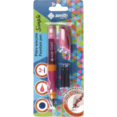 Писалка Astra - Zenith, Симпъл, С 2 пълнителя, асортимент