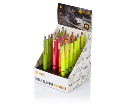 Химикалка Astra - Zenith, Неонов цвят, асортимент