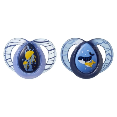 Ортодонтични залъгалки Tommee Tippee - Night Time, 6-18 m, Медуза, 2 броя