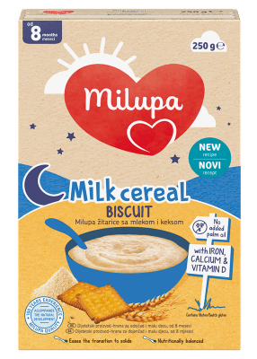 Млечна Бисквитена каша Milupa, 8м+, 250 гр