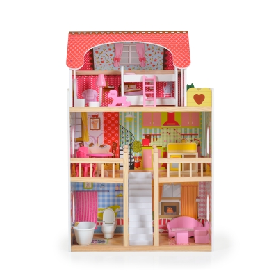 Дървена къща за кукли Moni Toys - Emily