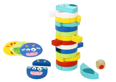Дървена игра за баланс Tooky Toy - Animals, 61 части