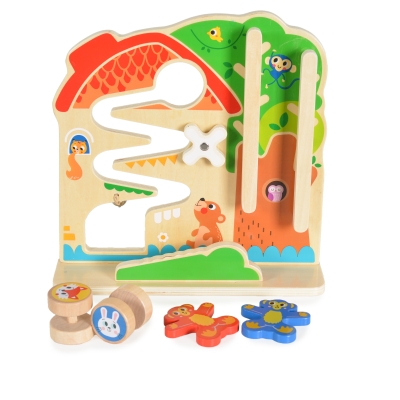 Дървена игра с топче 2 в 1 Tooky Toy