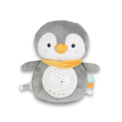 Нощна лампа и прожектор с бял шум Moni Toys - Snuggly Penguin