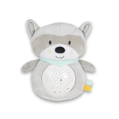 Нощна лампа и прожектор с бял шум Moni Toys - Snuggly Raccoon