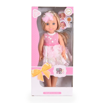 Детска кукла Moni Toys - Fairy Doll, 38 cm, с магическа пръчка, Розова