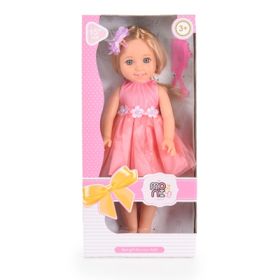 Детска кукла Moni Toys - Fairy Doll, 38 cm, Корал