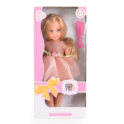 Детска кукла Moni Toys - Fairy Doll, 38 cm, Пудра