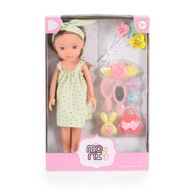 Детска кукла Moni Toys - Pretty Doll, с аксесоари, 33 cm
