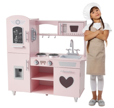 Дървена детска кухня Moni Toys, Розова