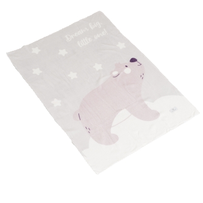 Бебешко одеяло Cangaroo - Dreamy bear, 75 х 100 cm, Сиво