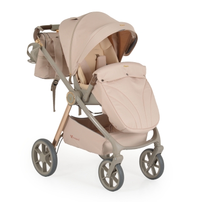 Бебешка количка 3 в 1 Cangaroo - Unique, Macadamia Beige