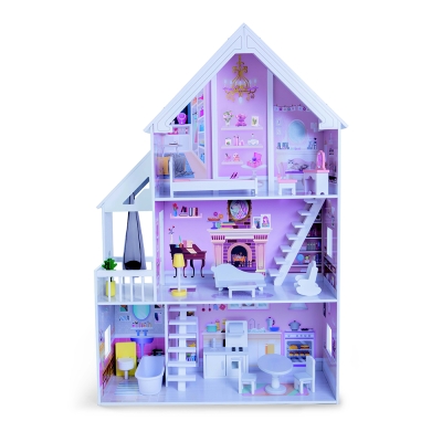 Дървена къща за кукли Moni Toys - Cinderella, с обзавеждане
