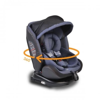 Столче за кола Cangaroo - Pilot, 0-36 kg, с IsoFix, 360°, деним