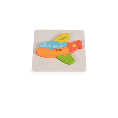 Детски дървен пъзел Moni Toys - Самолет, 5 части