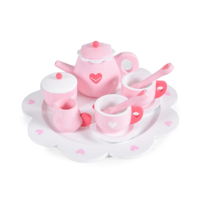 Детски дървен сервиз за чай Moni Toys, Сърчица