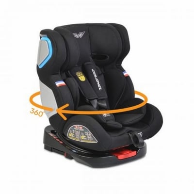 Стол за кола Moni - Colonel 360, 0-36 kg, с IsoFix, черен