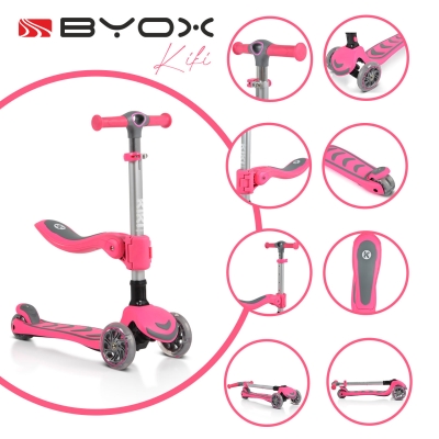 Детска тротинетка Byox - Kiki, Розова