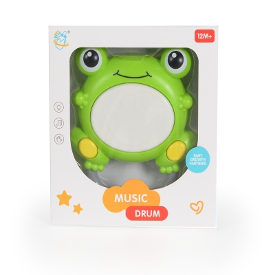 Детска играчка барабанче Moni - Frog, Зелено