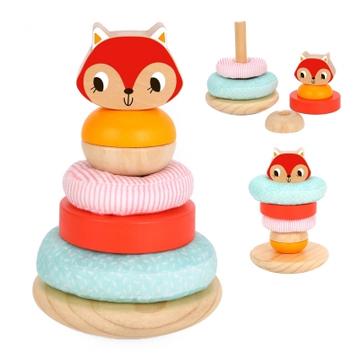 Дървена текстурна низанка Tooky Toy - 7 части