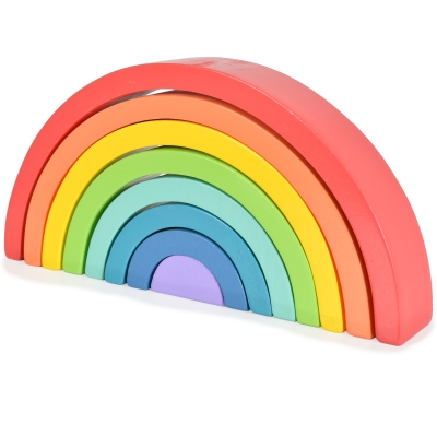 Дървена игра за баланс Tooky Toy - Rainbow