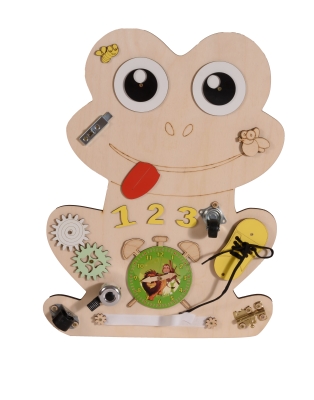 Дървена дъска Moni Toys - Монтесори, Frog