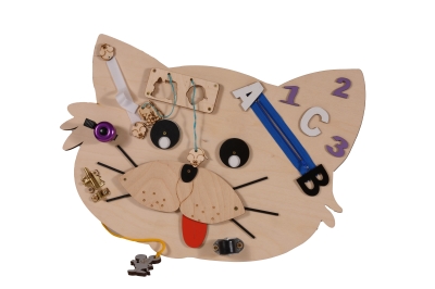 Дървена дъска Moni Toys - Монтесори, Cat