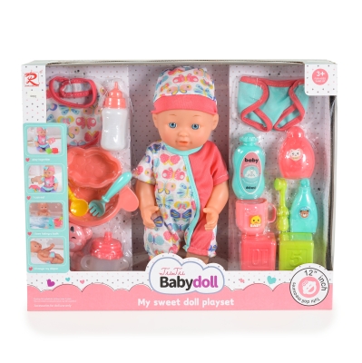 Комплект Tutu Love - Кукла с аксесоари за хранене и къпане, 31 cm